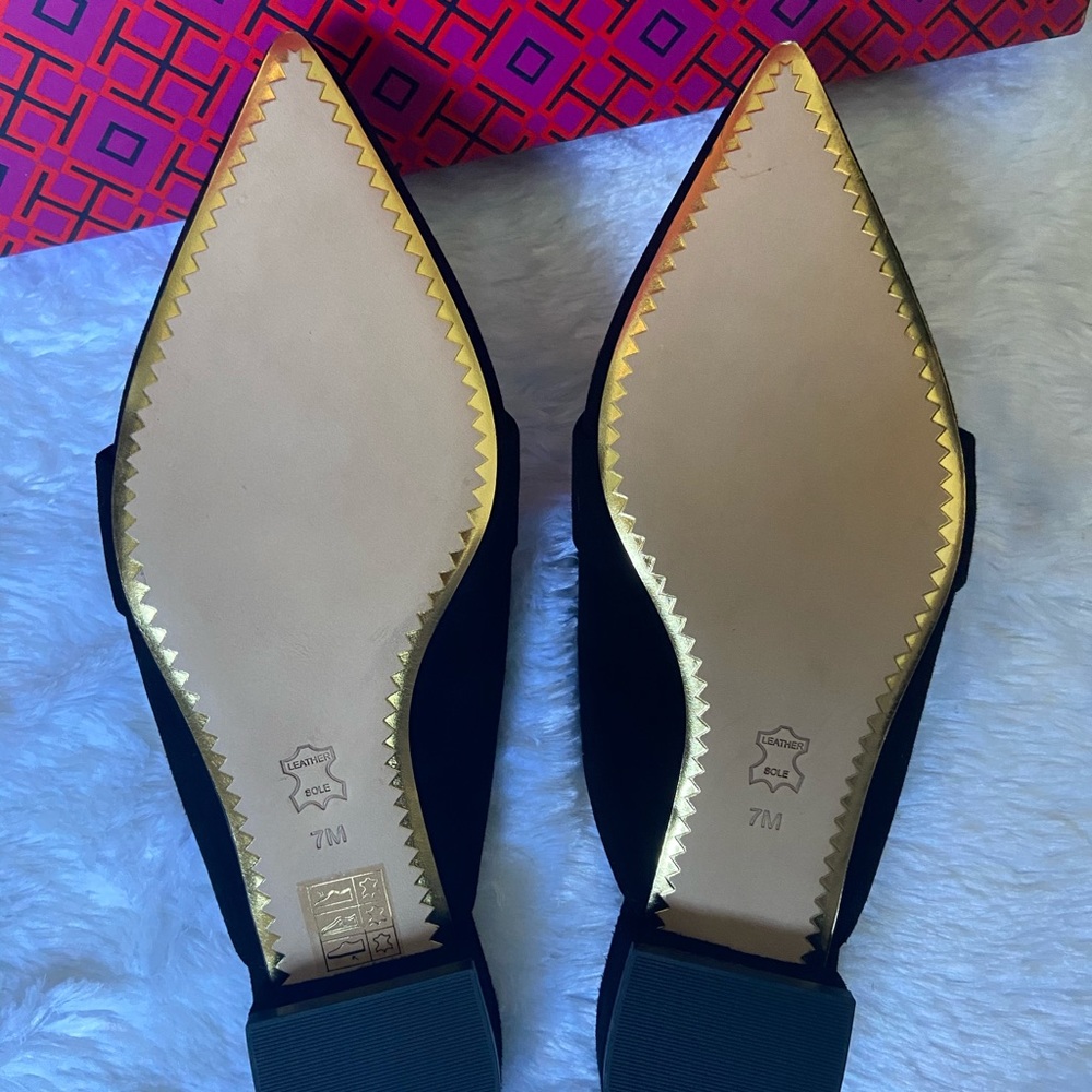 Tory Burch Rosalind Pointed-toe Suede Mules - Picture 4 of 10